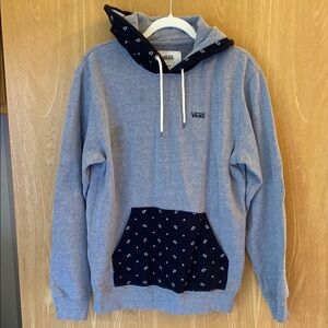 Vans Gray and Blue Sweatshirt with Bandana Accents